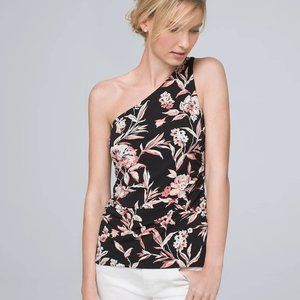 NWT WHBM Floral One-Shoulder Top M